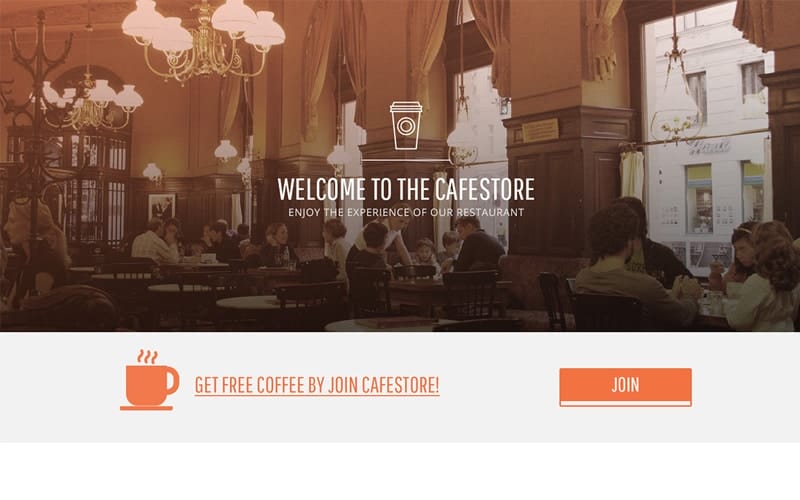 Cafestore Free One Page Template PSD