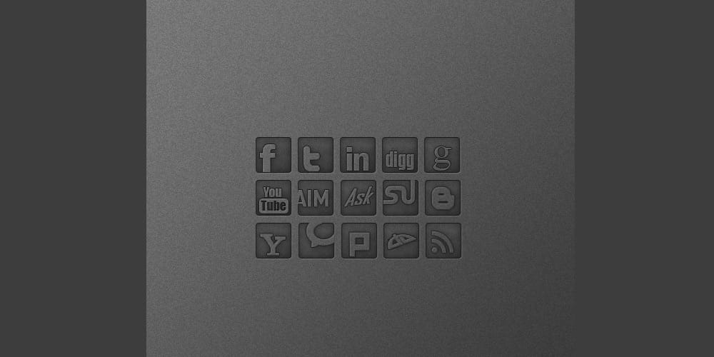 Dark Social Media Icon PSD