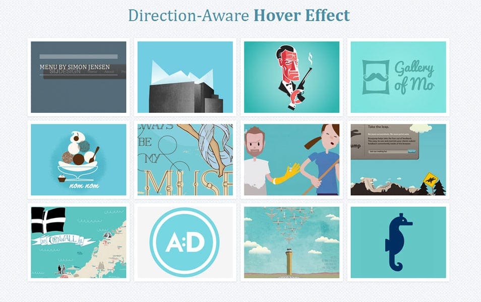 Direction-Aware Hover Effect with CSS3 and jQuery