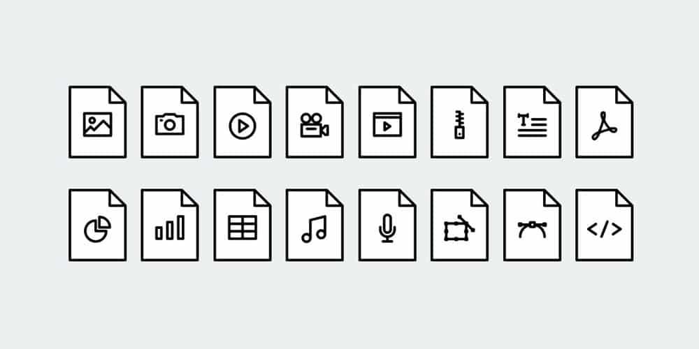 File Type Line Icons PSD