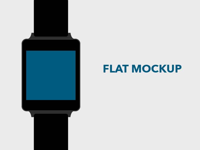 Flat LG G Watch Mockup PSD