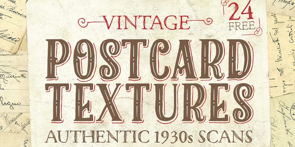 Free Authentic 1930s Vintage Postcard Textures