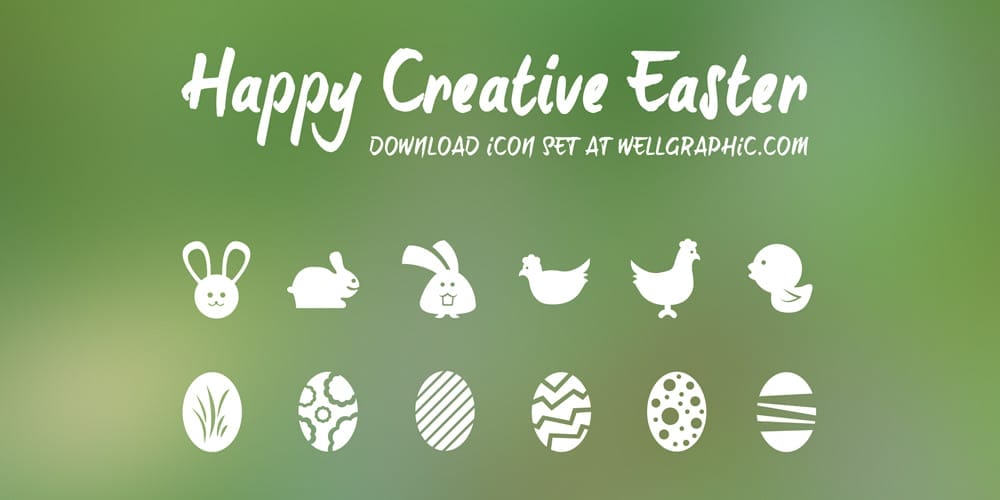 Free Easter Vector Icon Set PSD