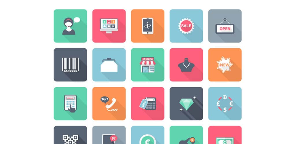 Free Flat Shopping Icons