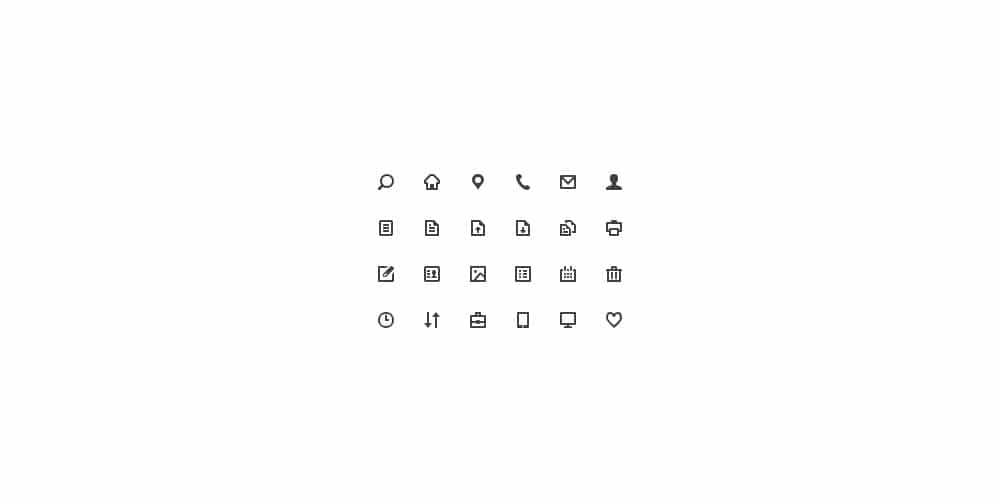 Free Glyph Icons PSD