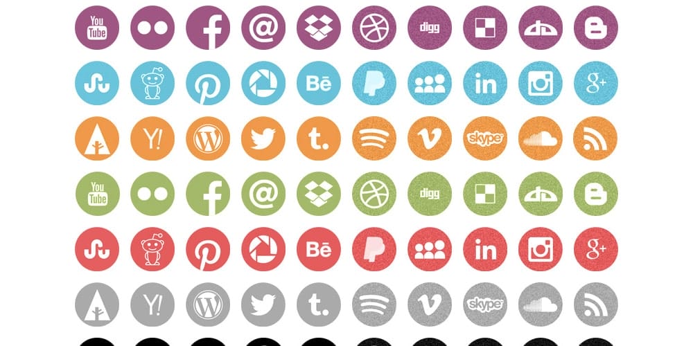 Free Round Flat Icons PSD