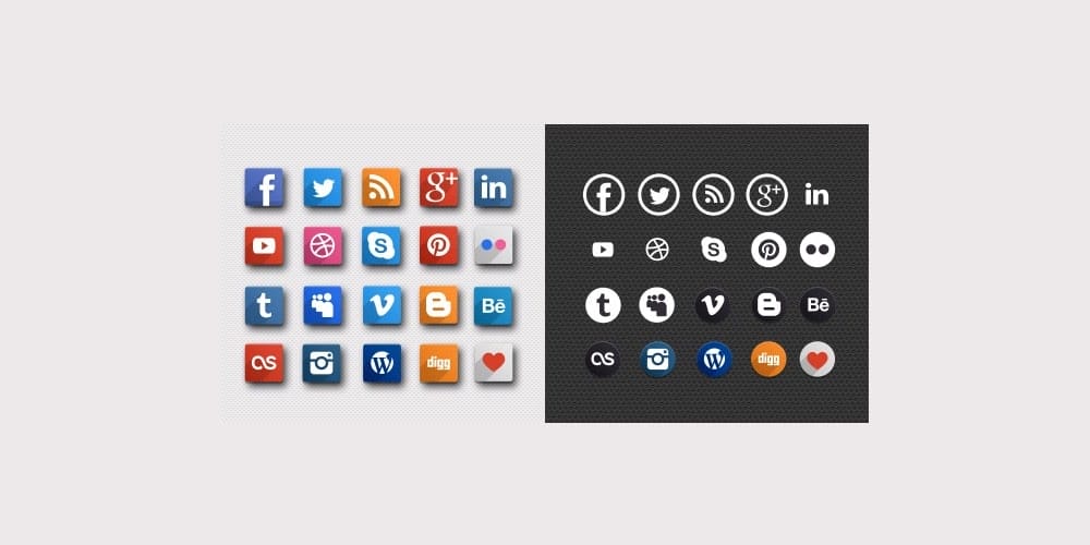 Free Social Media Icons PSD