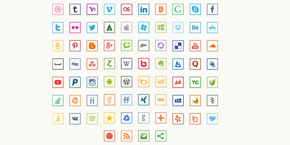 Free Thin Social Media Icons