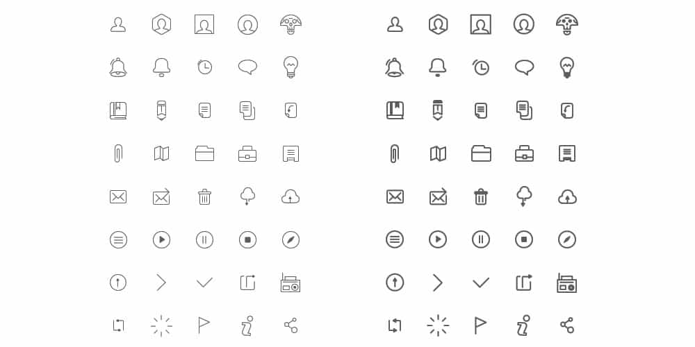 Free Wireframe Icons PSD