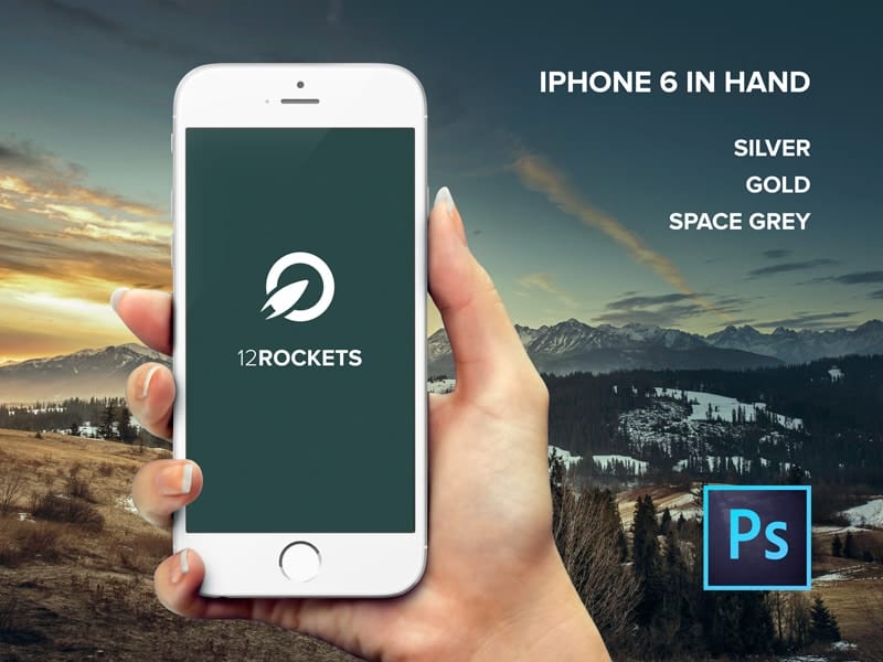 Free iPhone 6 in hand Mockup PSD
