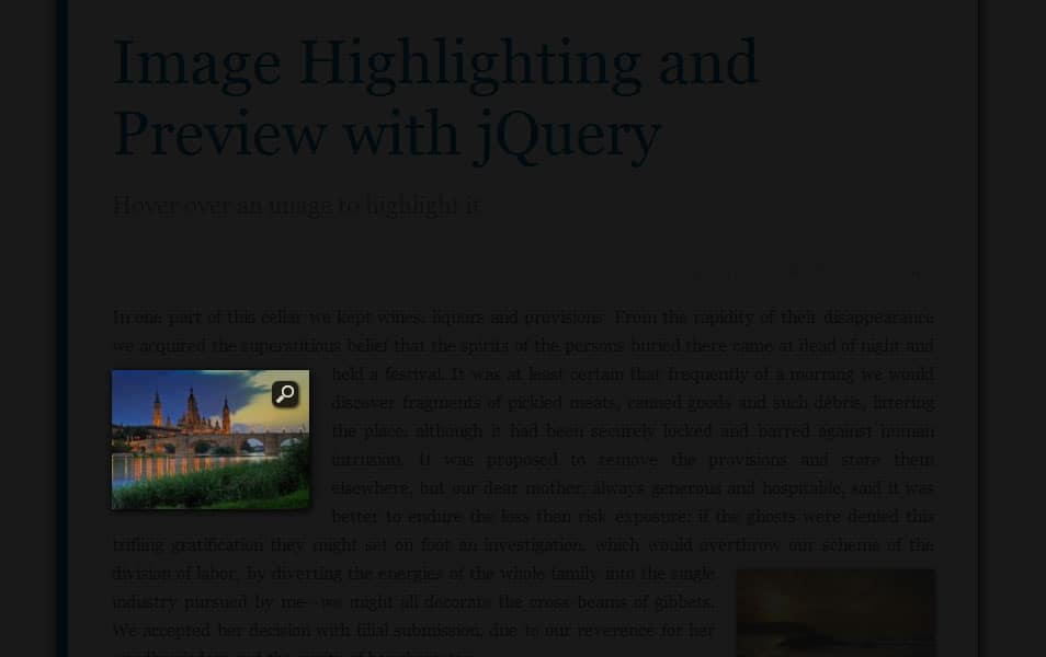 Image Highlighting and Preview with jQuery