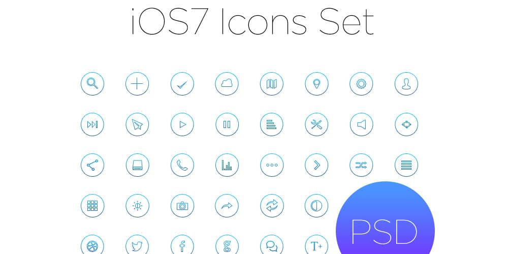 Ios7 Outline Icon Set PSD