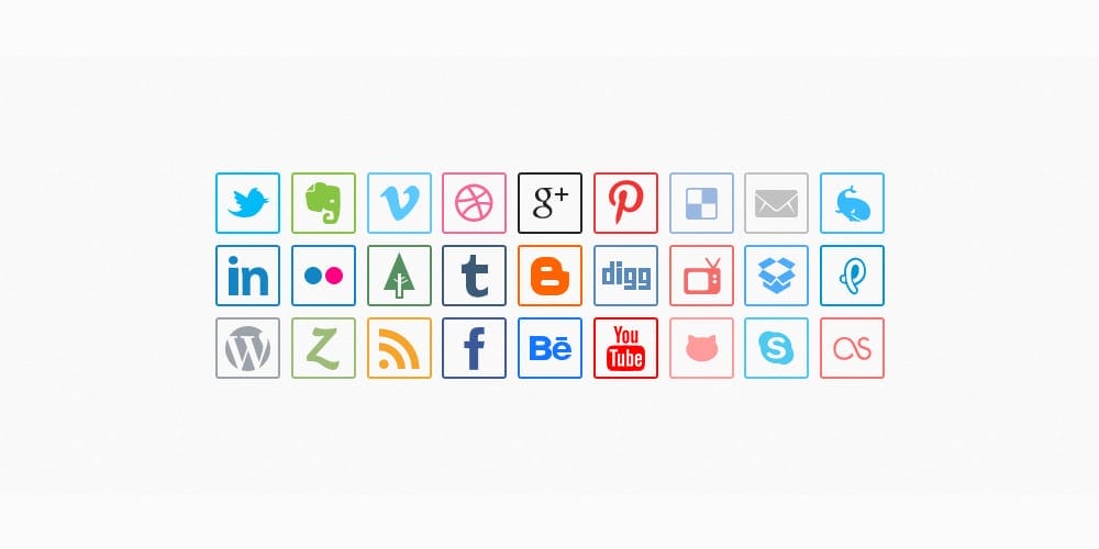 Minimal Social Media Icons PSD