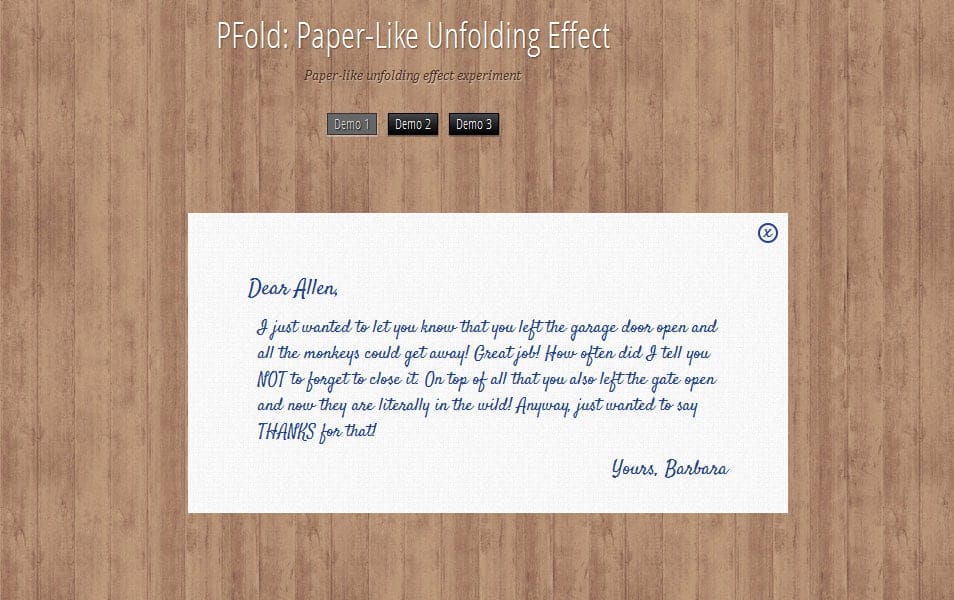 PFold: Paper-Like Unfolding Effect