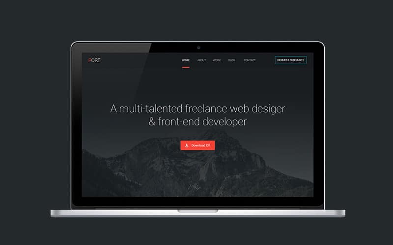Port Free One Page Template PSD