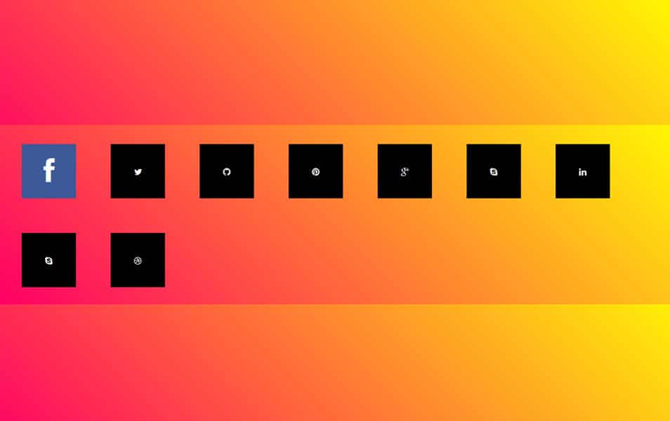Social Media icons With CSS 3D hover effects