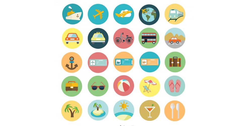 Summer Holiday Flat Icons
