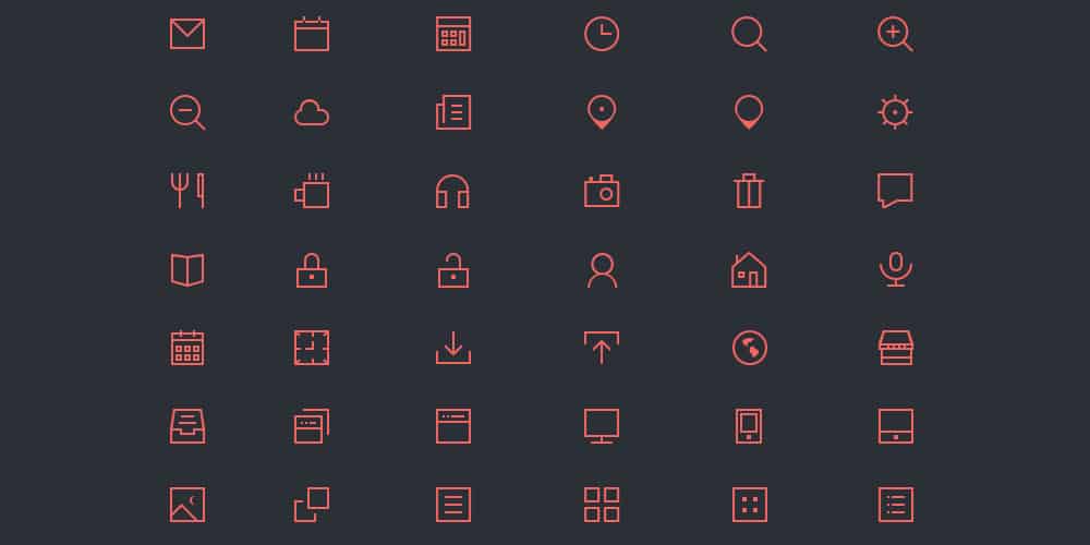Thin Icons PSD