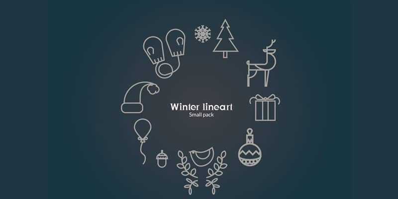 Winter Line Icons