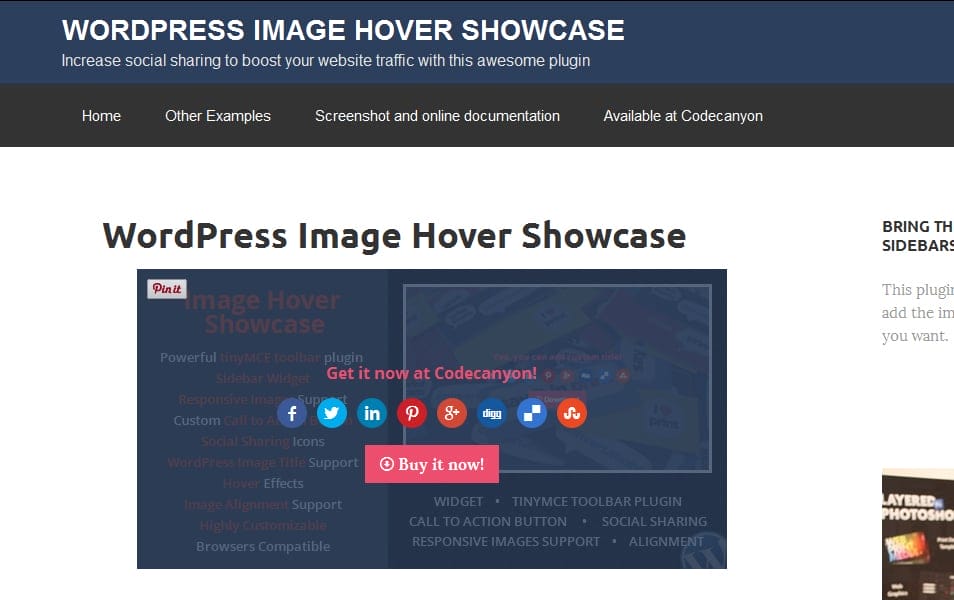 Wordpress Image Hover Showcase