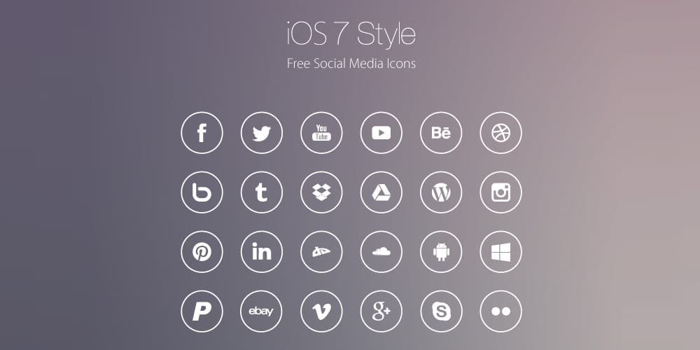 iOS7 Style Social Media Icons