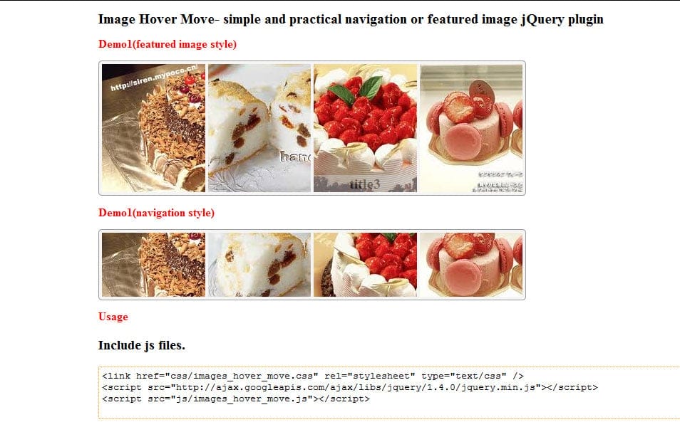 jQuery Image Hover Move