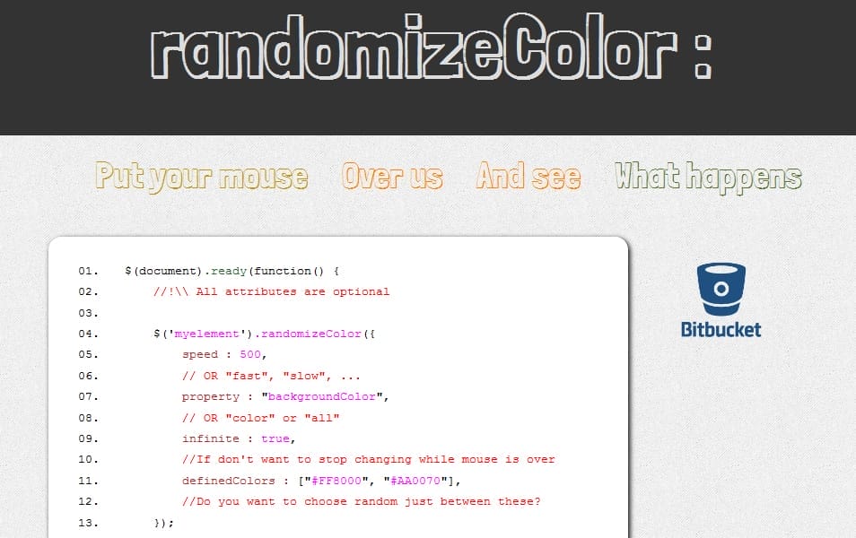 randomizeColor jQuery plugin