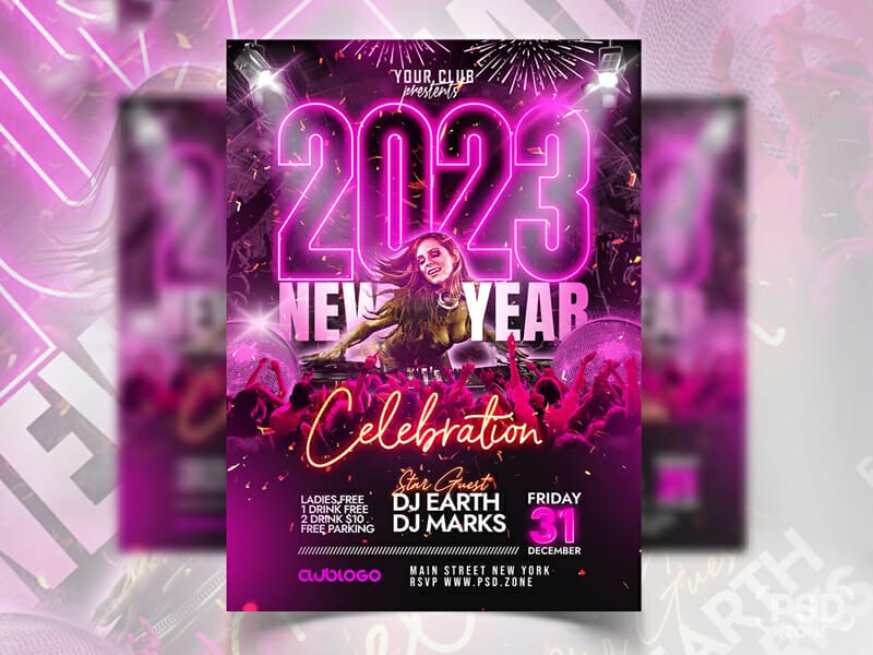 2023 New Year Party Celebration Flyer