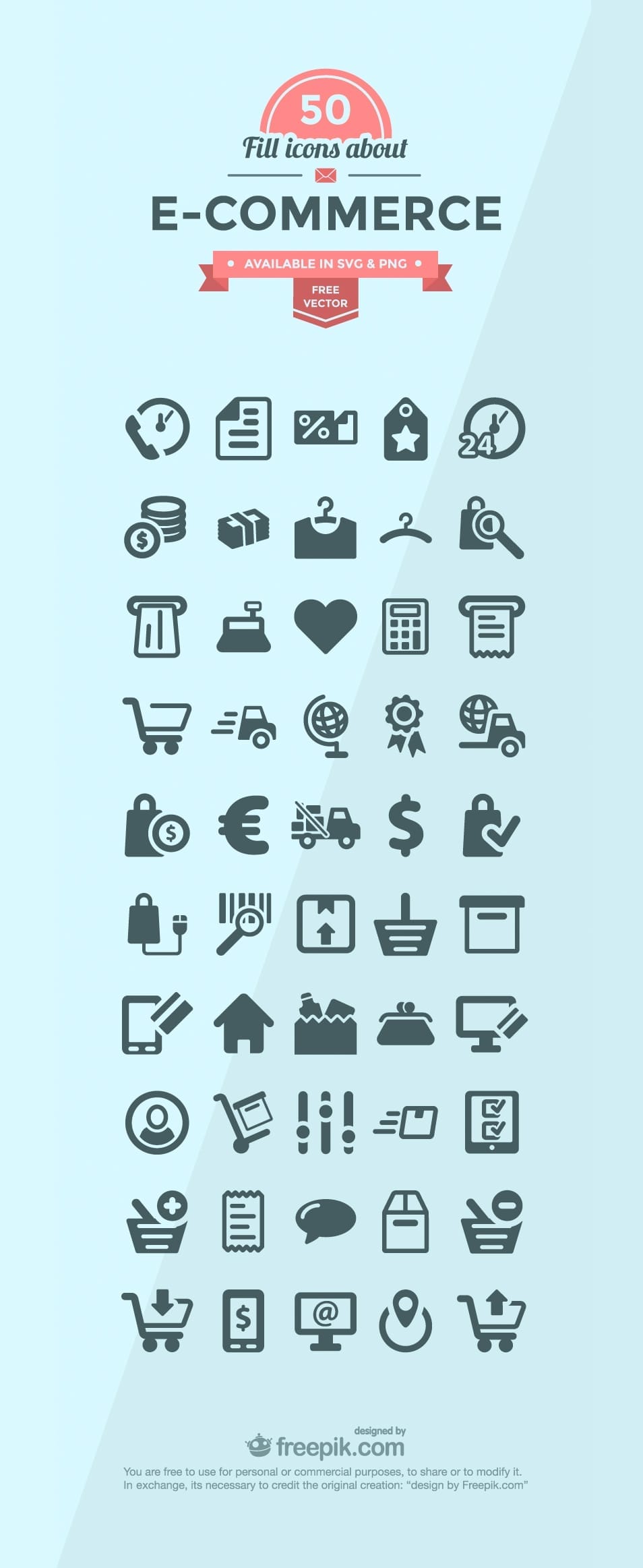 50+ Ecommerce Icon Set