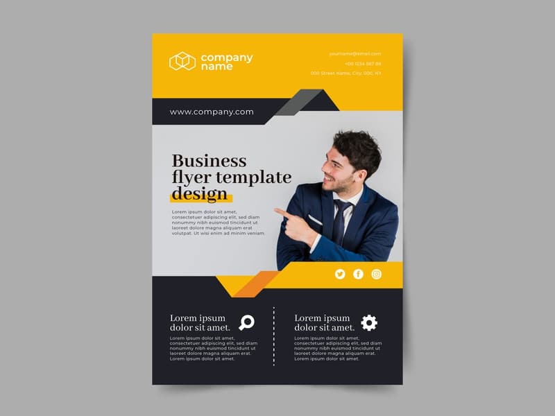 Abstract Business Flyer Template Vector
