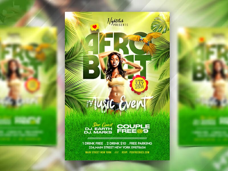 Afro Beat Event Party Flyer