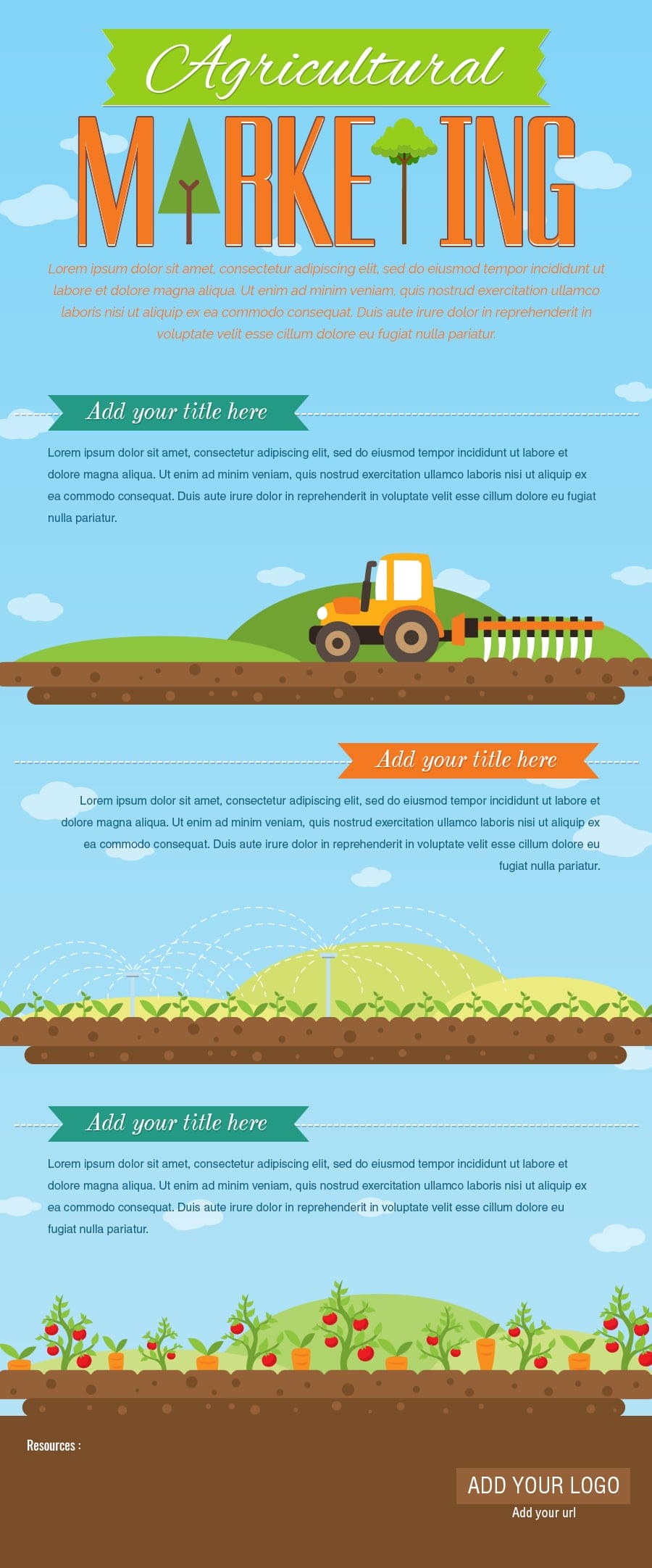 Agricultural Marketing Infographic Template PSD