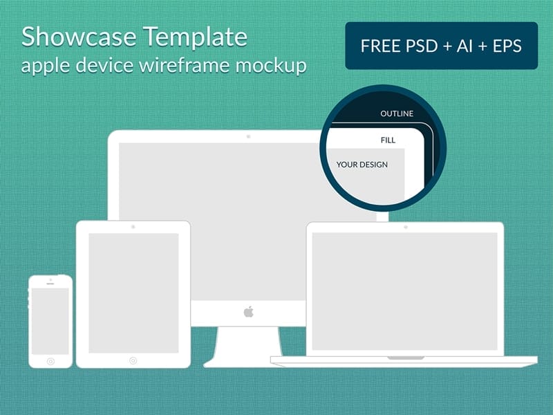 Apple Device Wireframe Mockups