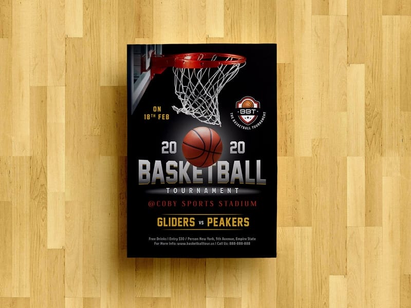Basketball Tournament Playoff Game Flyer PSD