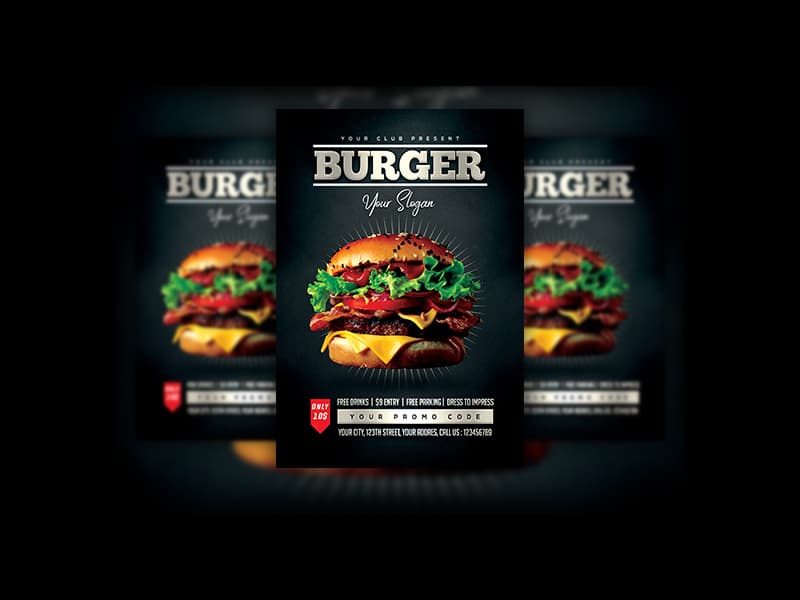 Burger Flyer Template PSD