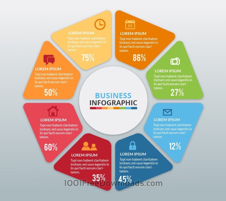 25 Best Free Infographic Elements 43 Business Vector Circle Infographic