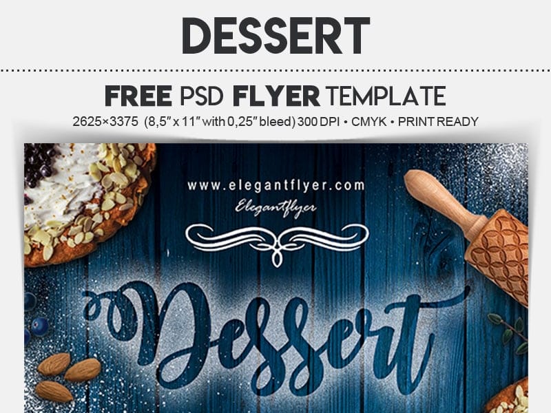 Dessert Food Flyer Template PSD 