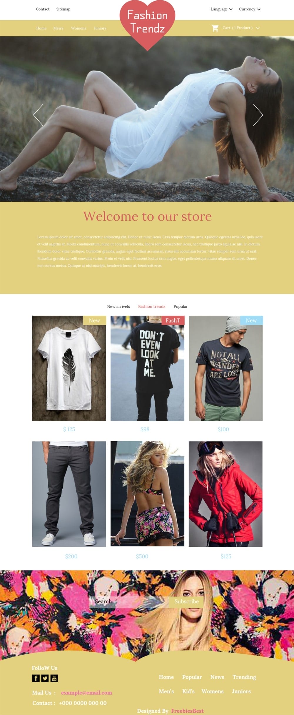 Fashion Trendz Free Ecommerce Template PSD