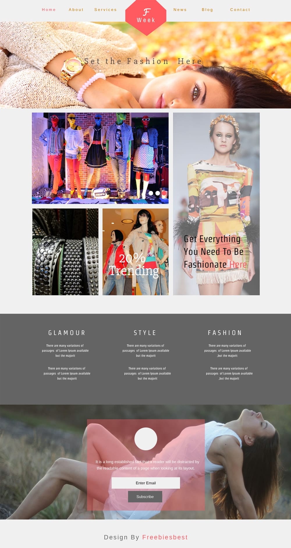 Fashion Week Free Ecommerse Web Template PSD