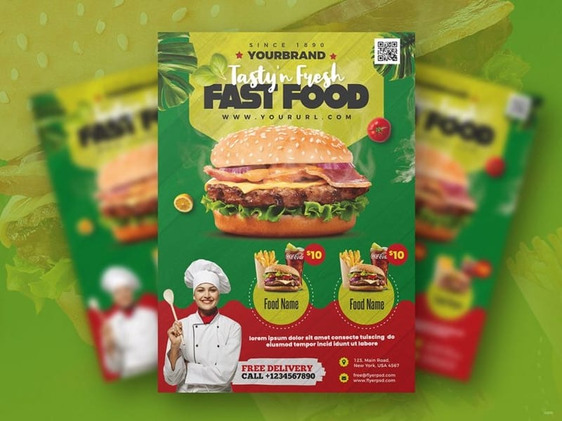 Fast Food Menu Flyer PSD