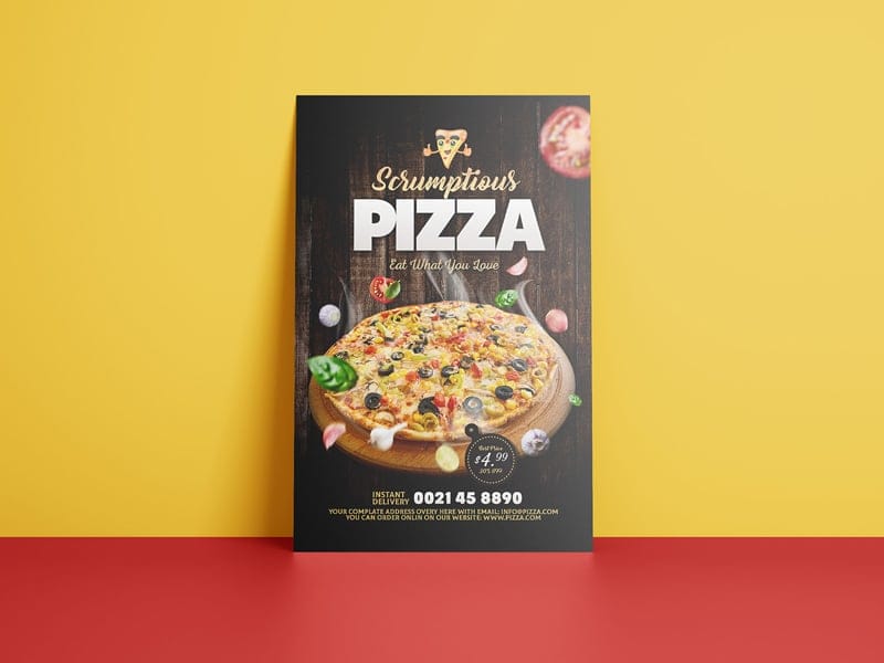 Fast Food Pizza Flyer Design Template PSD