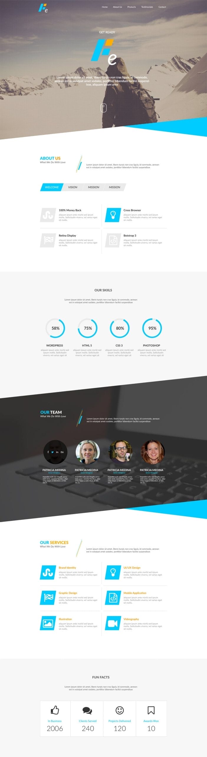 Fe Free Responsive Webdesign Template PSD