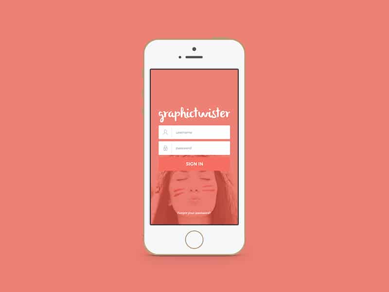 Flat Gold Mobile MockUp PSD