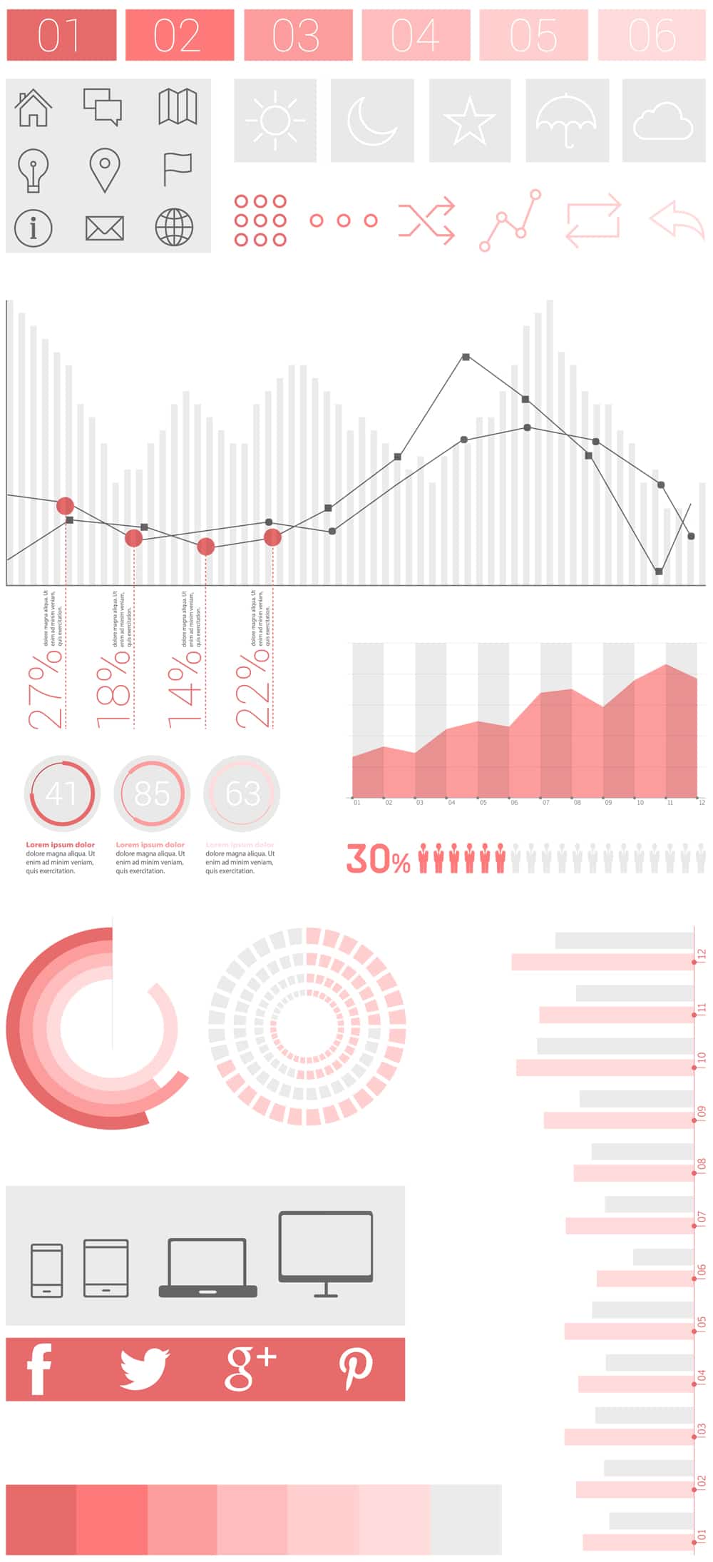 25 Best Free Infographic Elements 25 Flat UI Design Infographic Elements