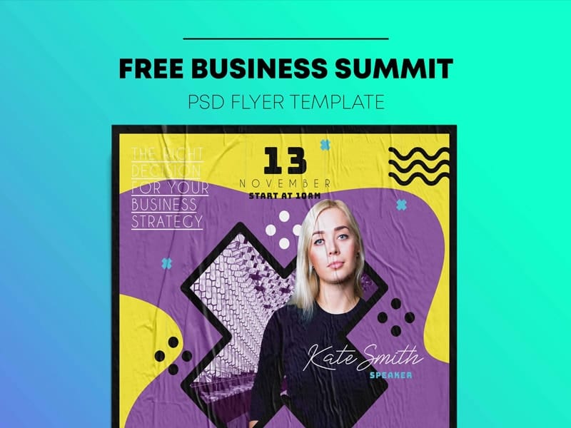 Free Business Summit Flyer Template PSD
