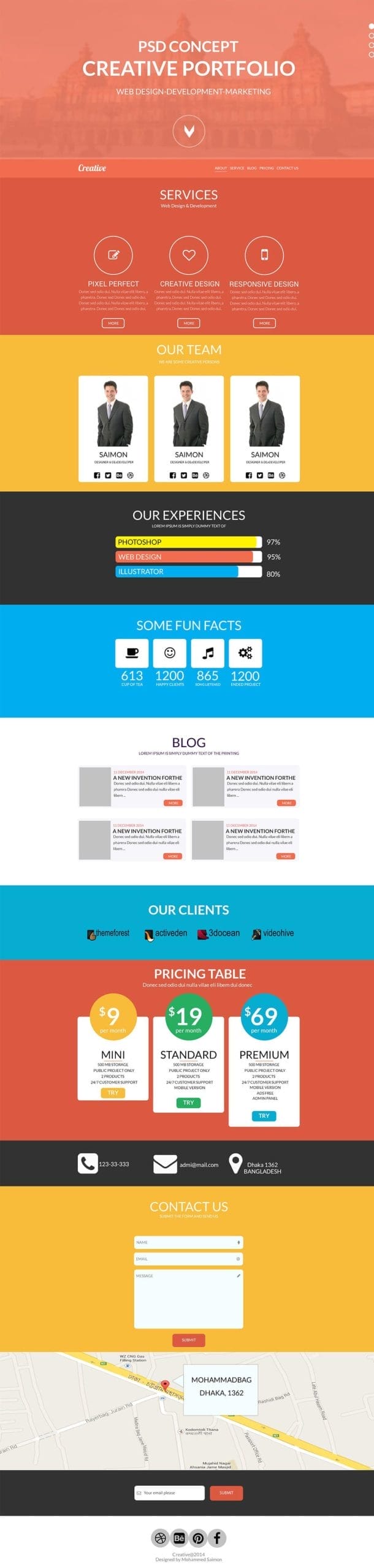 Free Creative One Page Template