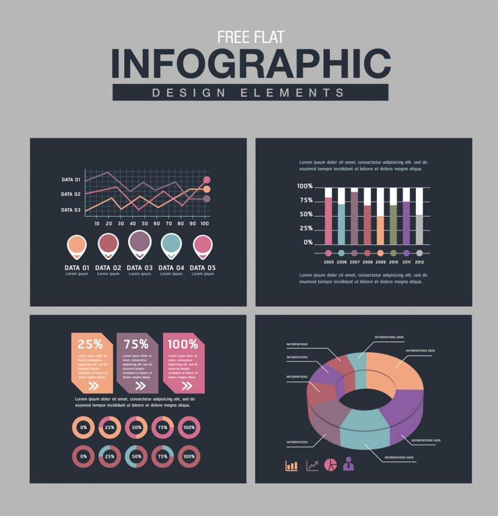 Free Flat Infographic Design Elements
