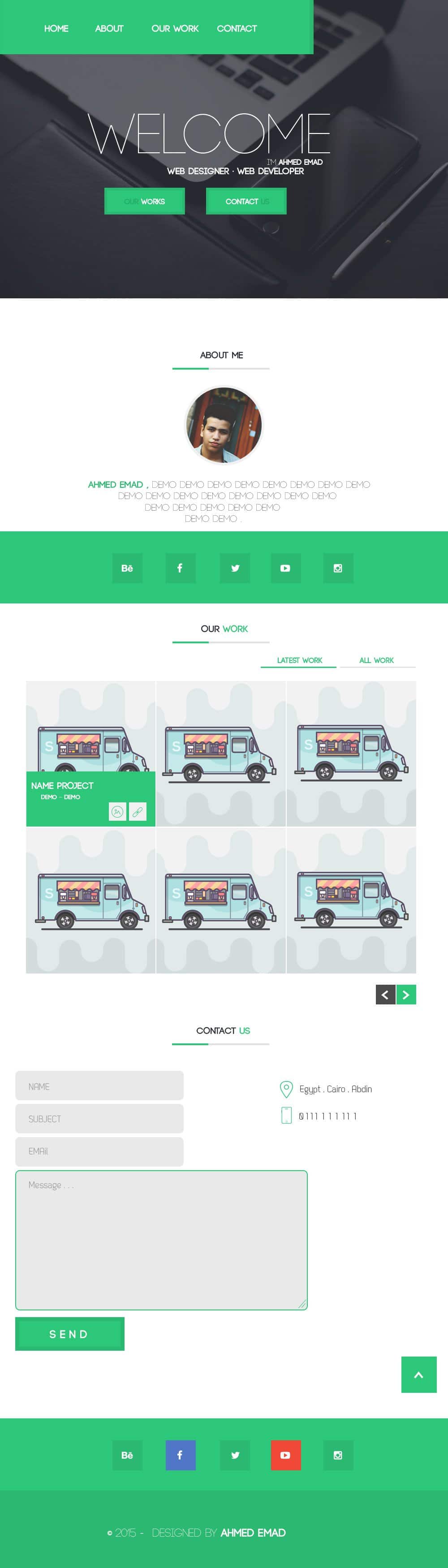 Free Flat One Page Page Template PSD
