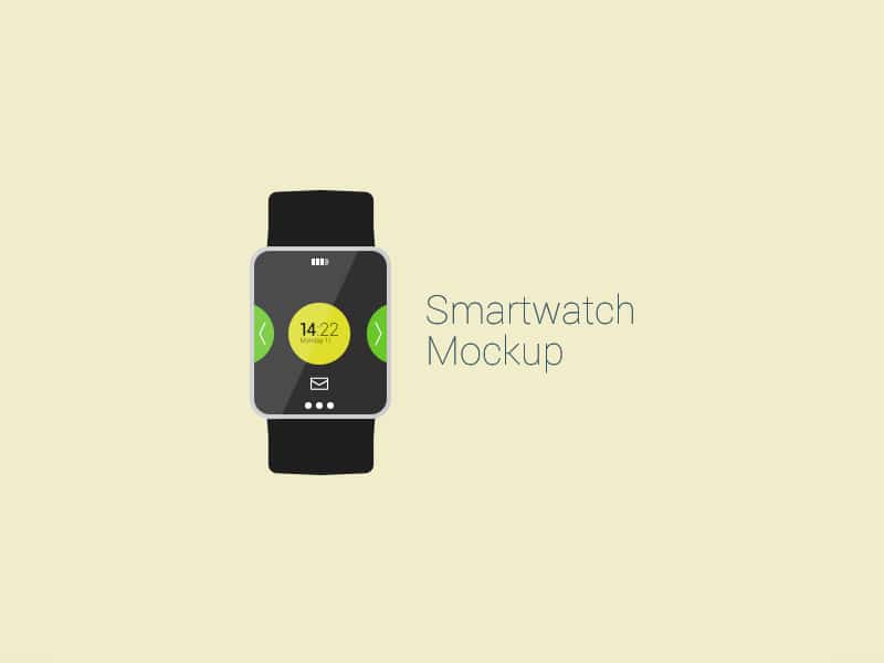Free Flat Smartwatch Mockup
