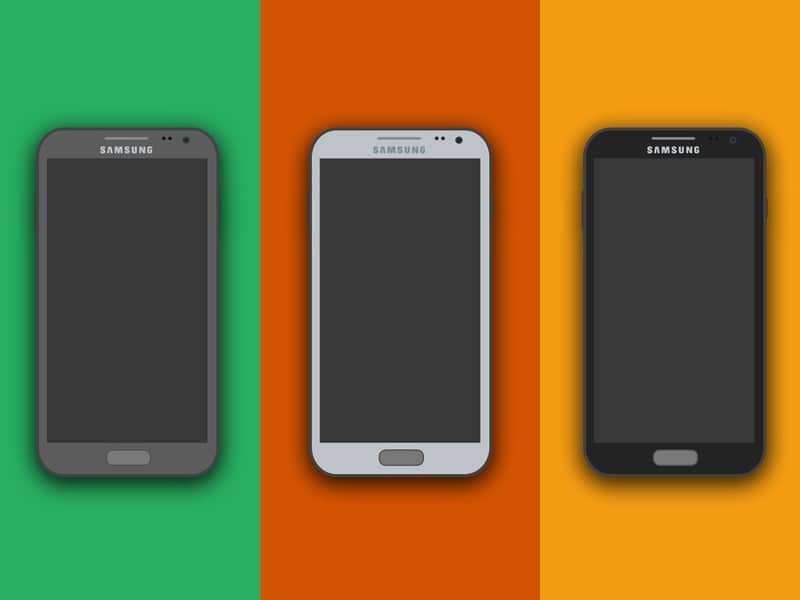 Free Iphone and Samsung Flat Mockup PSD